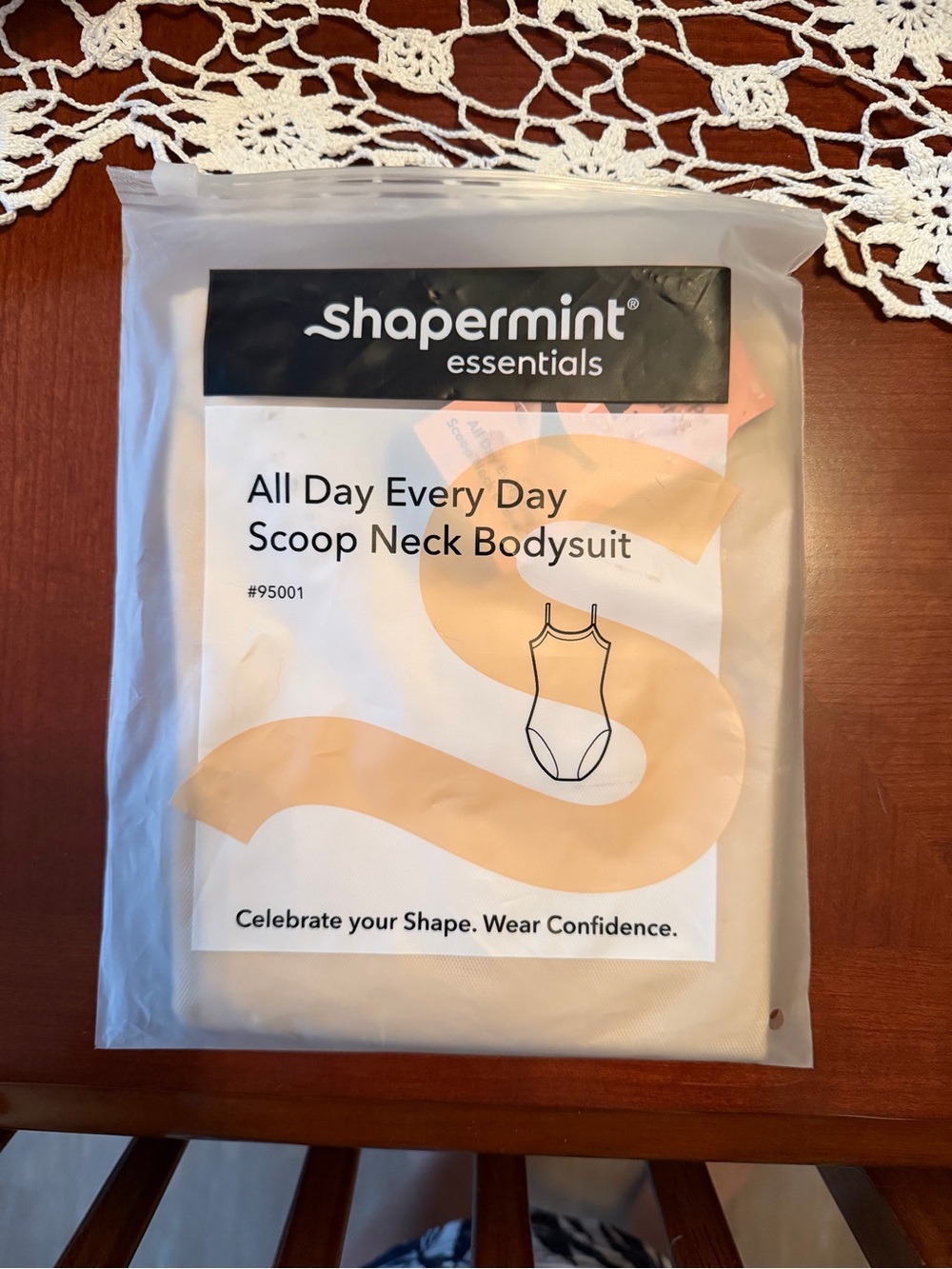 Shapermint Essentials Scoop Neck Bodysuit in Beige